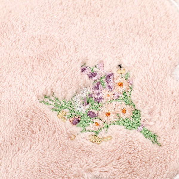 タオル 『ふわふわ刺しゅうハンカチ メロウブーケ ローズ HKT-C1