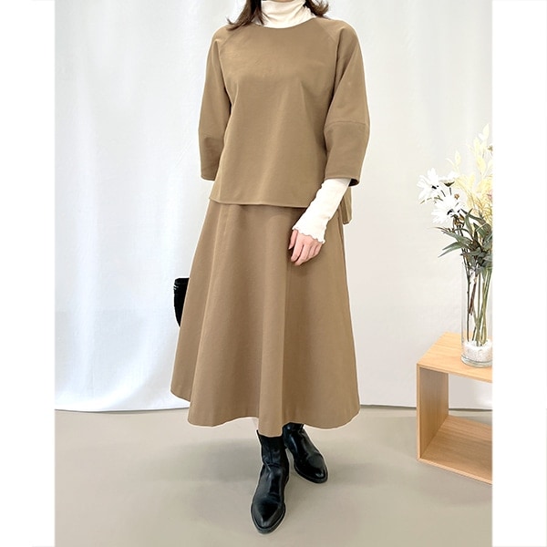 トップス 『ポンチニットランタンスリーブ 7分丈 プルオーバー