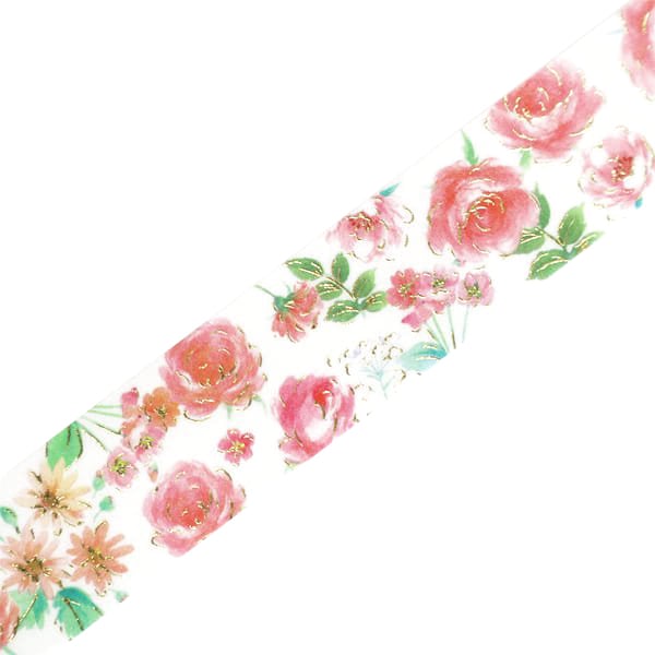 マスキングテープ 『カラー箔マスキングテープ ローズ TM072』 画材