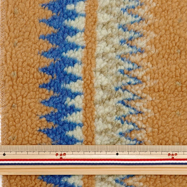 生地 『ジャガードボア カットクロス うす茶系 約70cm×100cm HS2276-3