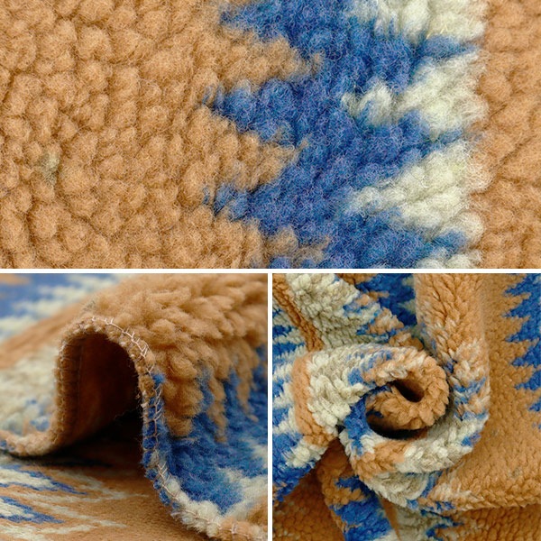 生地 『ジャガードボア カットクロス うす茶系 約70cm×100cm HS2276-3