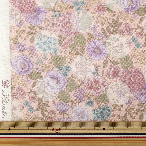 生地 『オックス お花と水玉のセレナーデ カットクロス 約110×50cm