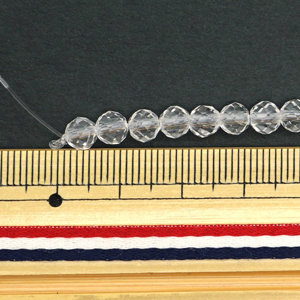 古代水晶　ビーズ アクセサリー素材 『天然水晶 ファセットビーズ 直径 約5mm』 ビーズ