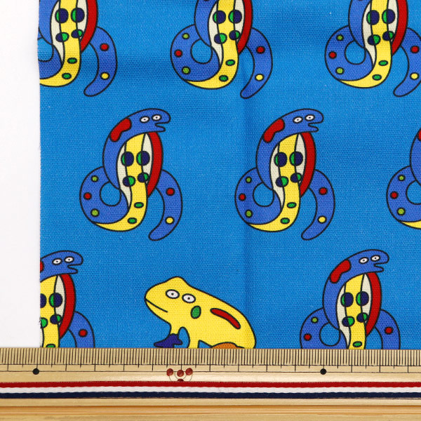 生地 『にせんちめんたる オックスカットクロス 危険ないきもの 約70cm