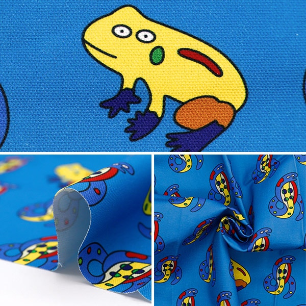 生地 『にせんちめんたる オックスカットクロス 危険ないきもの 約70cm