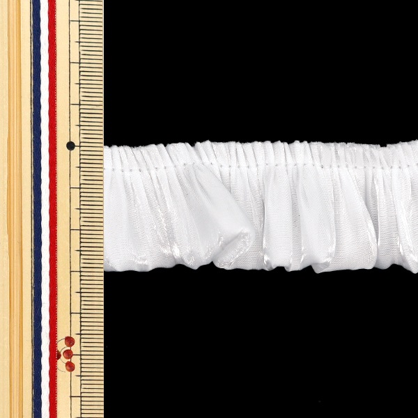 数量5から】 フリルリボンテープ 『ソフトサテンフリル 約30mm幅