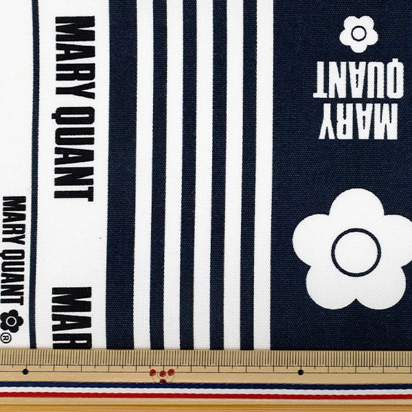 数量5から】 生地 『MARY QUANT オックス ストライプ ネイビー AP1050S