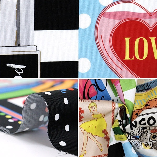 生地 『パネルプリント カットクロス わがままパンチ ブラック