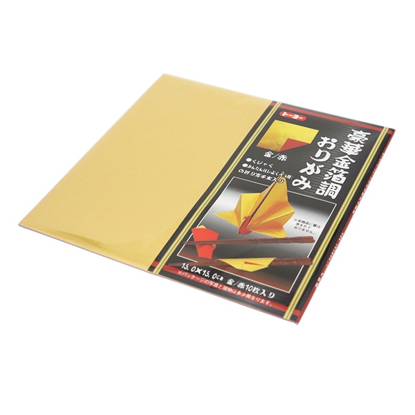 折り紙 千代紙 『豪華金箔調おりがみ金 赤 15.0 008101