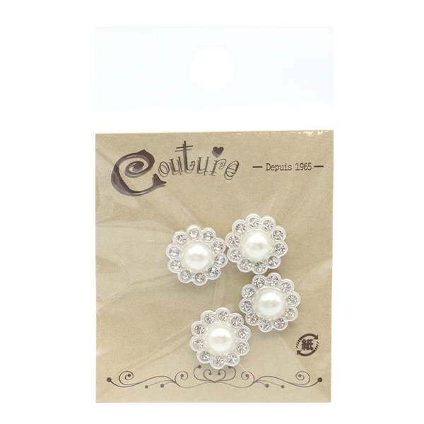 アクセサリー素材 『プティパーツ クリスタル×パール 13mm 4粒入り OH