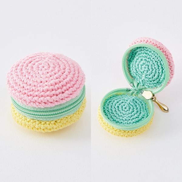 編み物キット 『刺しゅう糸で編むちいさなポーチ マカロン