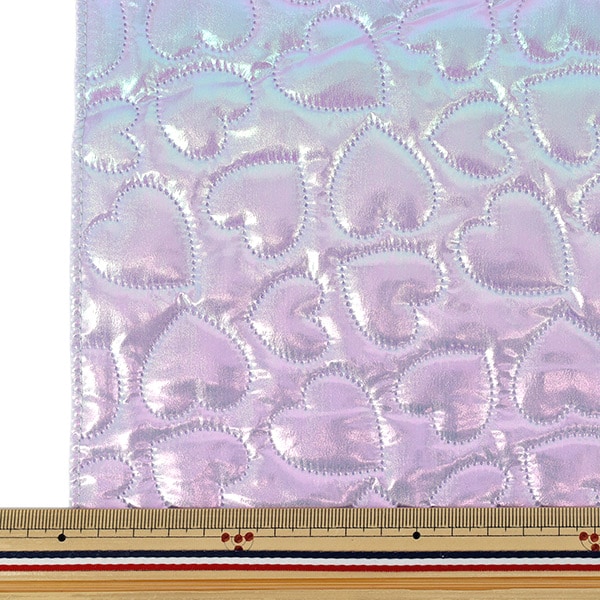 生地 『ユニコーンキルトカットクロス パープルハート 約65×80cm
