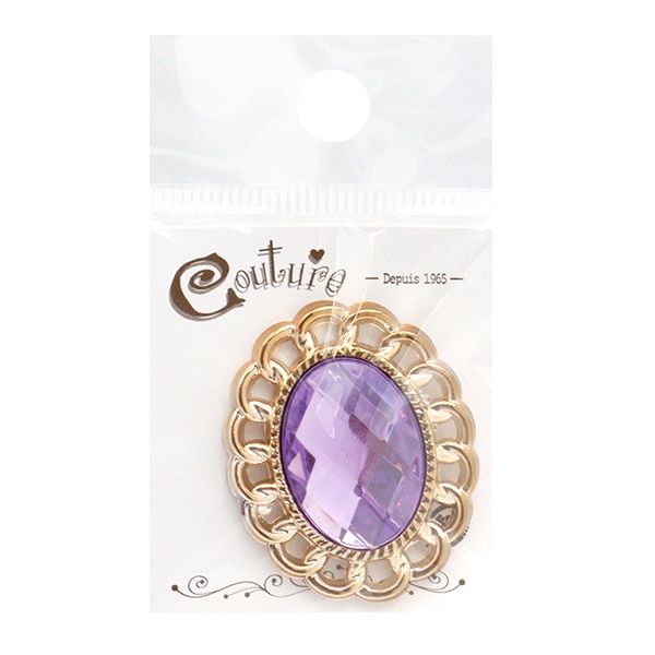 an先生OS生限定 ビジュー パーツ チェーンMARINA 使用アイテム 手芸パーツ 『ビジューセンターパーツ 1個入り 40mm×32mm パープル OSA