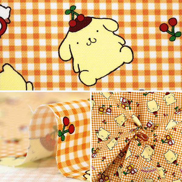 数量5から】 生地 『オックス ポムポムプリン チェリー イエロー
