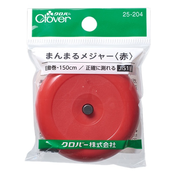 メジャー 『まんまるメジャー 赤 25-204』 Clover クロバー 雑貨