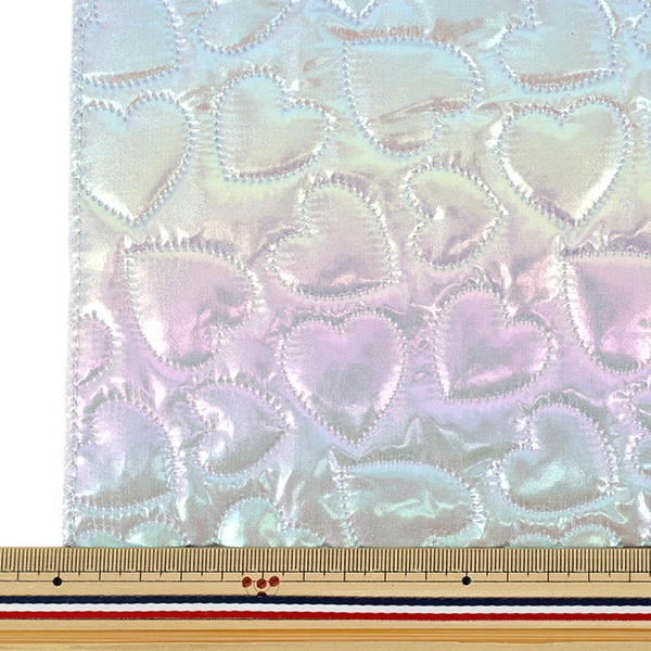 カラフルな手縫いキルト 約120cm x 80cm 生地 『ユニコーンキルトカットクロス グレーハート 約65×80cm