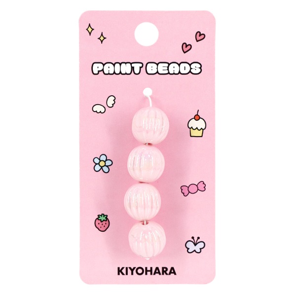 手芸パーツ 『ペイントビーズ オーロラビーズ 14mm ピンク PTB