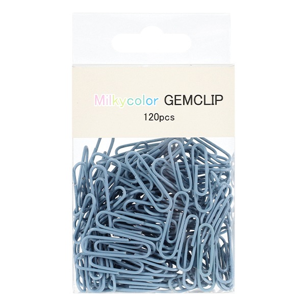 文房具 『ミルキーカラー ゼムクリップ 120個入り 28mm ブルー』 画材