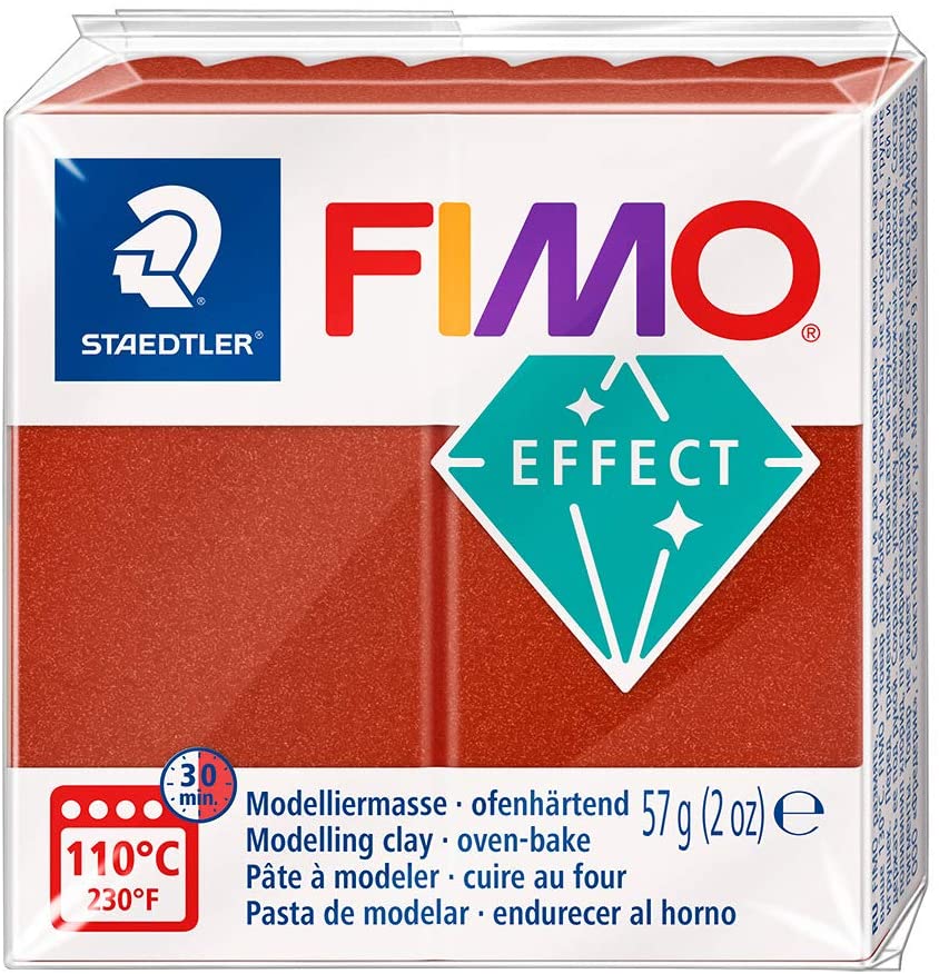 【アレンフェルト／リモージュ】22金彩 エナメル 手描きプレート ６枚セット 樹脂粘土 『FIMO EFFECT (フィモエフェクト) メタリックカッパー