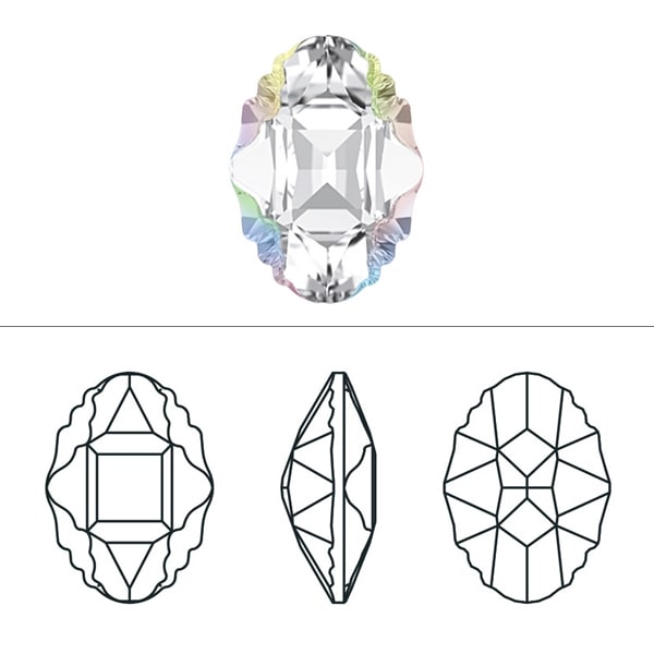 スワロフスキー 『#4926 Oval Tribe クリスタルAB 約19×14mm 1粒