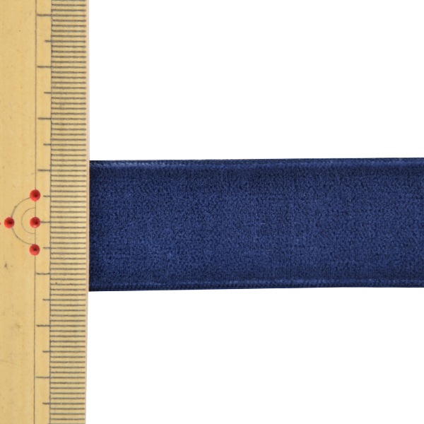 リボン 『ベルベットリボン 25mm幅×約3m巻 370番色 紺』 服飾