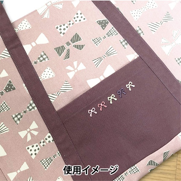 ワッペン 『シール&アイロンミニワッペン リボン ピンク MOW885