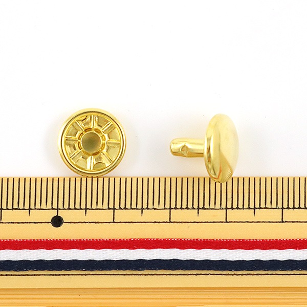 手芸金具 『両面足長カシメ 大 G 10個入り 1010-02』 LEATHER CRAFT