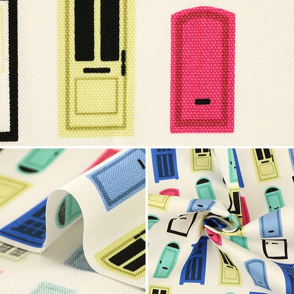 現品限り】【数量5から】 生地 『オックス ドア柄 CC153027-2』 YUWA