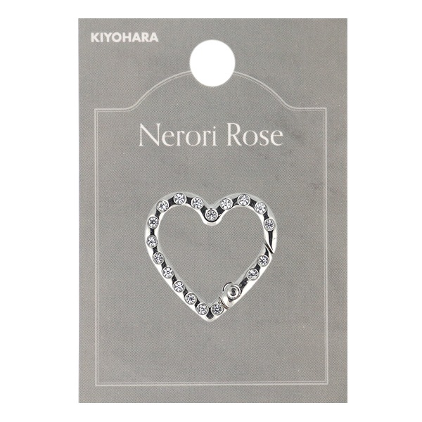 手芸金具 『キラキラストーン カラビナ ハート シルバー NR-14