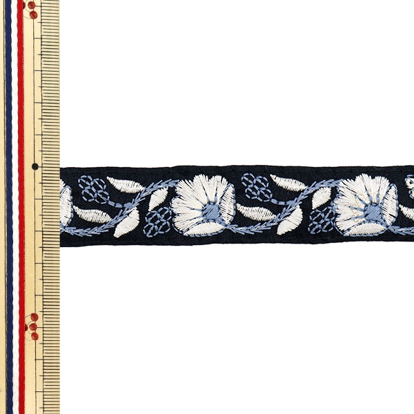 数量5から】 手芸ブレード 『インド刺繍ブレード 約2.5cm幅 ブラック M