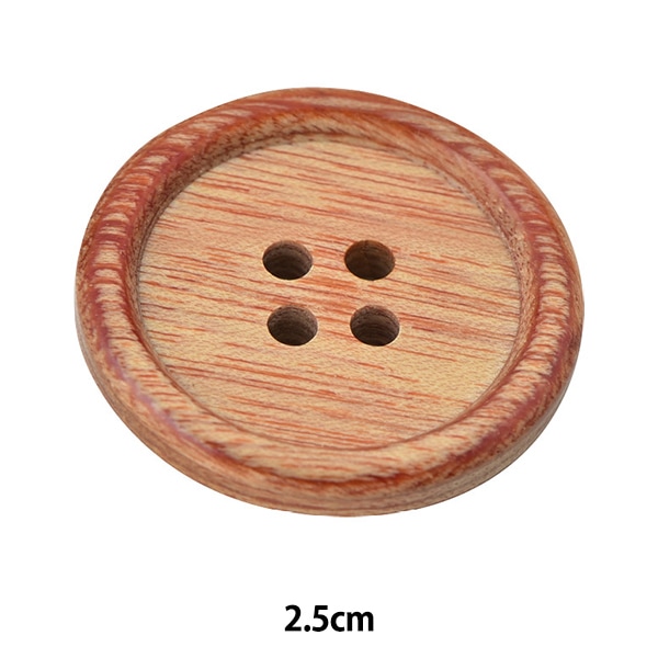 ボタン 『ウッドボタン 四つ穴 1.8cm 1個入り K1100』 服飾,ボタン 