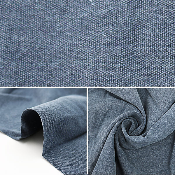 生地 『11号帆布ビンテージ風 カットクロス ネイビー MH113V-89NV