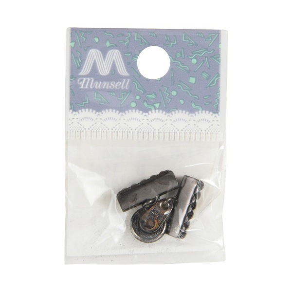 手芸金具 『ニューホック 大×リボン留め 1.5cm 1セット ブラック