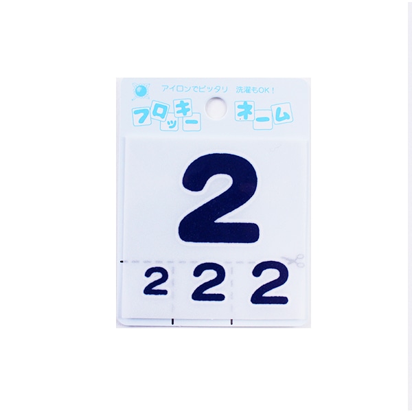 ワッペン 『フロッキーネーム 数字 赤色 2 656-28』 寺井 ソーイング