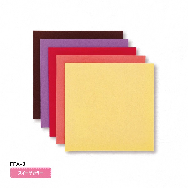 フェルト 『フェルトアソート スイーツカラー 約20×20cm 5枚入り FFA-3