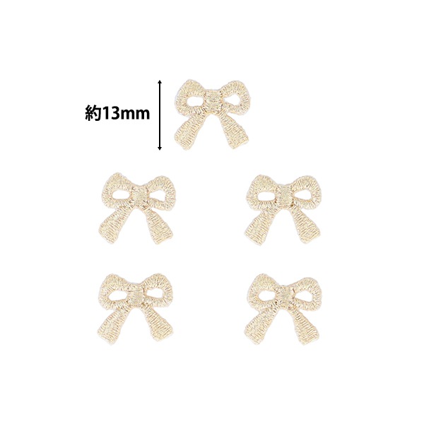 ワッペン 『シール&アイロンミニワッペン リボン ゴールド MOW887