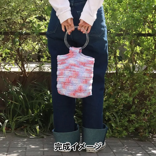 編み物キット 『NAILYクリアハンドルバッグキット ベリーソーダ A-001