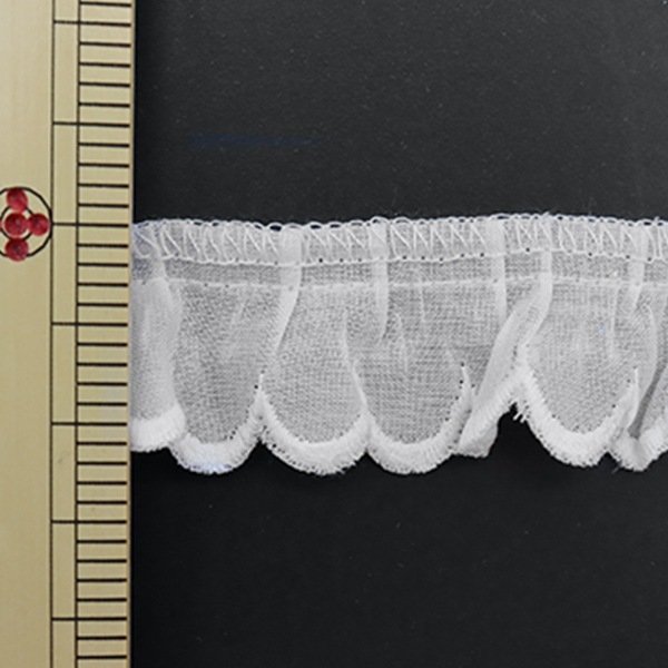 数量5から】 レース 『綿フリル 1番色 1092F-1』 服飾,綿レース,綿