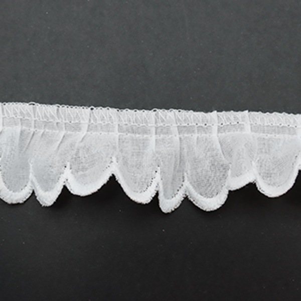 数量5から】 レース 『綿フリル 1番色 1092F-1』 服飾,綿レース,綿