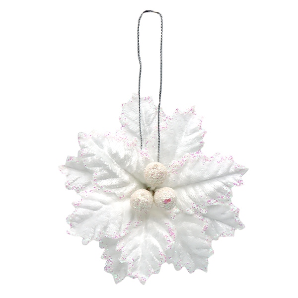 造花 シルクフラワー 『ポインセチアオーナメント ホワイト AX60244
