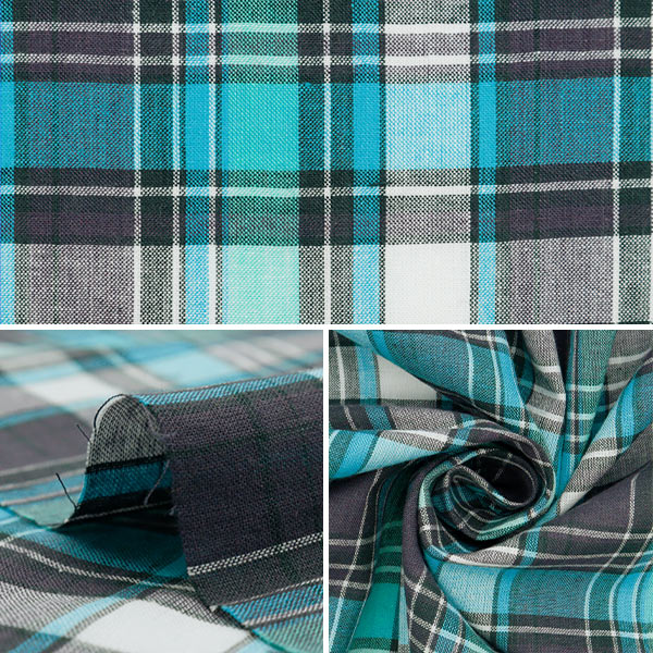 数量5から】 生地 『マドラスチェック ブルーグレー INM24-BLGY』 生地