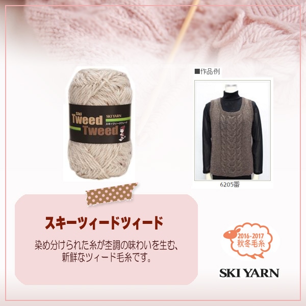 秋冬毛糸 『TweedTweed (ツィードツィード) 6206番色』 SKIYARN