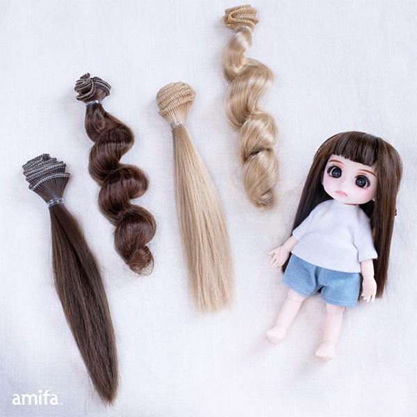 ドール パーツ 『ドール ウェフティング ストレート チョコレート