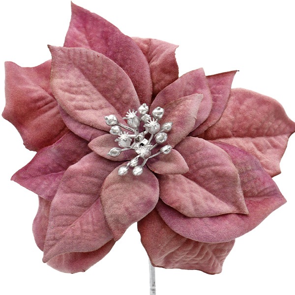 造花 シルクフラワー 『メルティポインセチアピック バーガンディ