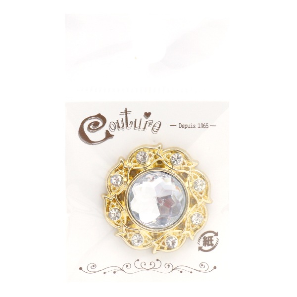 手芸パーツ 『ビジューセンターパーツ 1個入り 30mm×30mm クリスタル