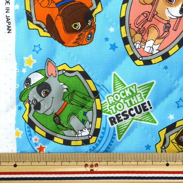 数量5から】 生地 『オックスキルト パウ・パトロール 星柄 サックス