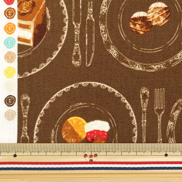 数量5から】 生地 『オックス ショコラティックメモリー ケーキ柄