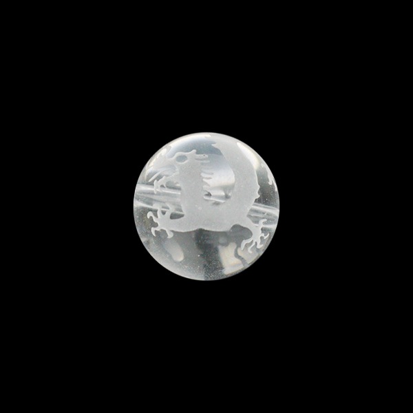アクセサリー素材 『天然水晶 彫刻 辰 12mm 2個』 ビーズ,パックビーズ