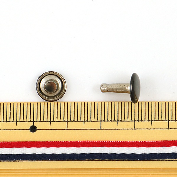 手芸金具 『両面足長カシメ 中 黒 10個入り 11006-09』 LEATHER CRAFT