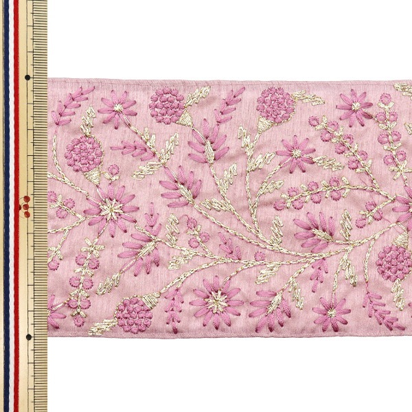 数量5から】 手芸ブレード 『2023 AWインド刺繍ブレード ピンク×ピンク